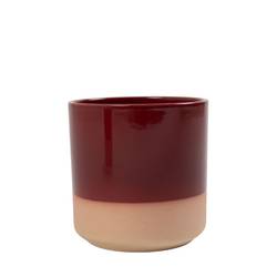 Keramik Übertopf Duo weinrot D13cm H13cm