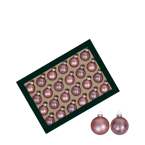 Kugel mix hell rosa D02.5cm x24 