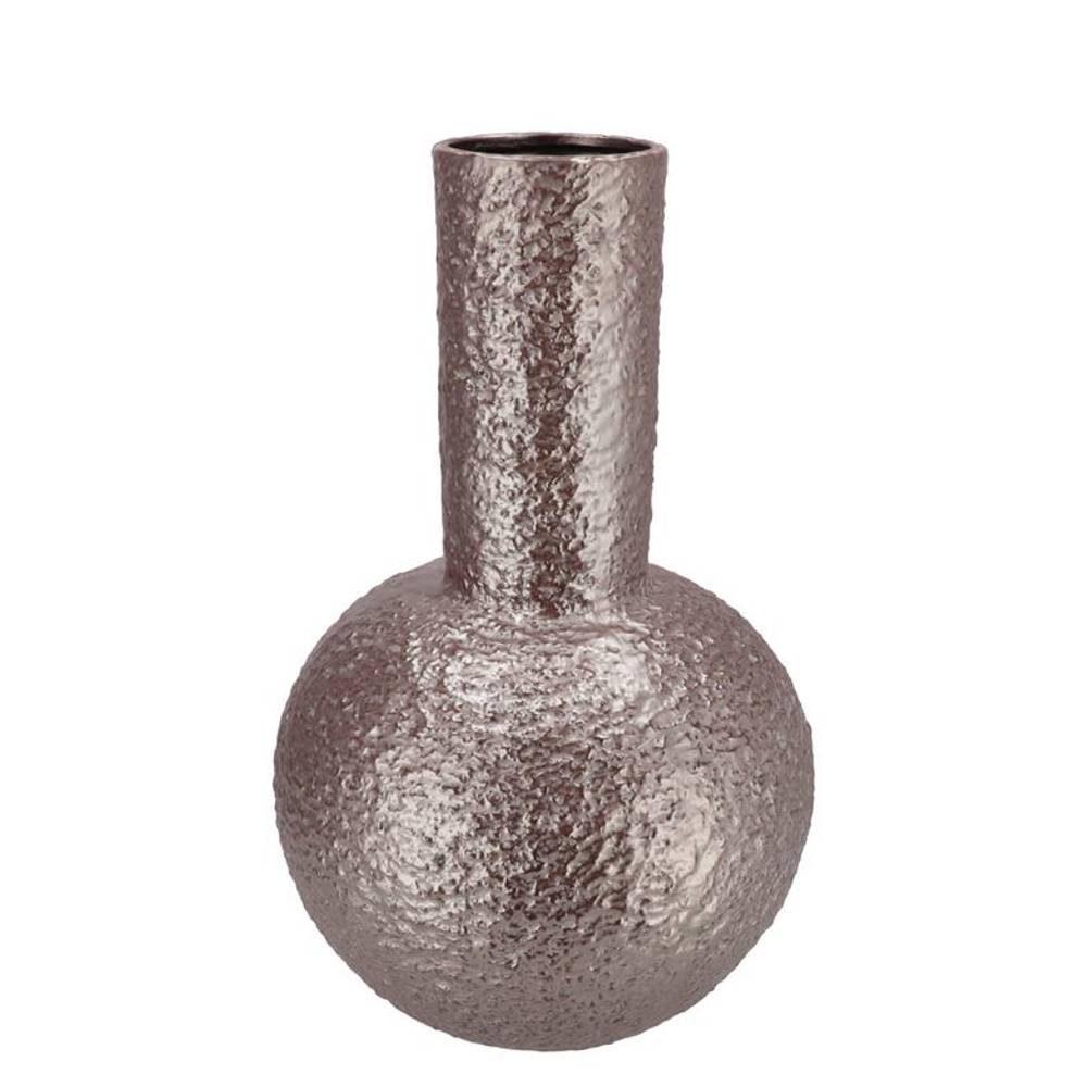 Keramik Vase Evora Metallic grau 25x25x39cm