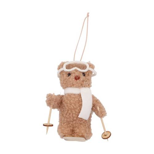 Hänger Bär Loulou braun auf Skiern 06x10x11cm