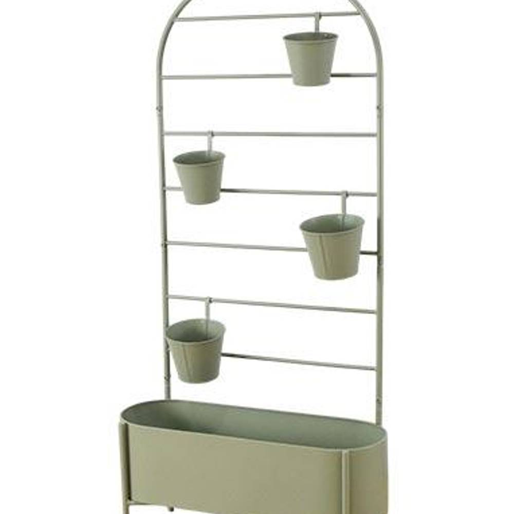 Pflanzenständer mit 4 Übertöpfen grün 70x140cm