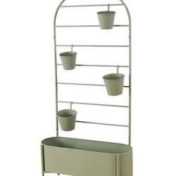 Pflanzenständer mit 4 Übertöpfen grün 70x140cm