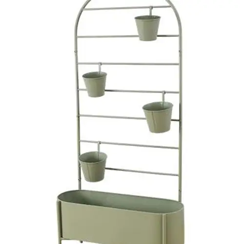 Pflanzenständer mit 4 Übertöpfen grün 70x140cm