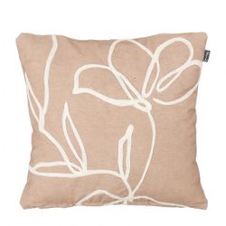 Kissen Satin Blume hellbraun 50x50cm
