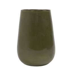 Glas Vase Saga Solid grün D17cm H34cm