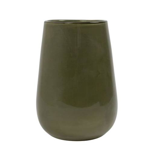 Glas Vase Saga Solid grün D17cm H34cm