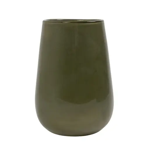 Glas Vase Saga Solid grün D17cm H34cm