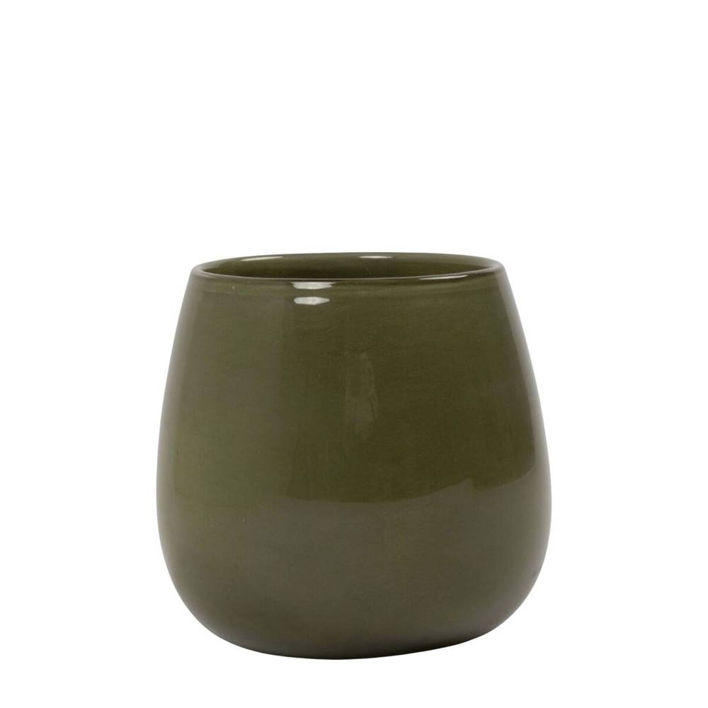 Glas Vase Saga Solid grün D18cm H17.5cm