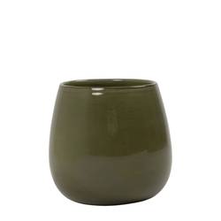 Glas Vase Saga Solid grün D18cm H17.5cm