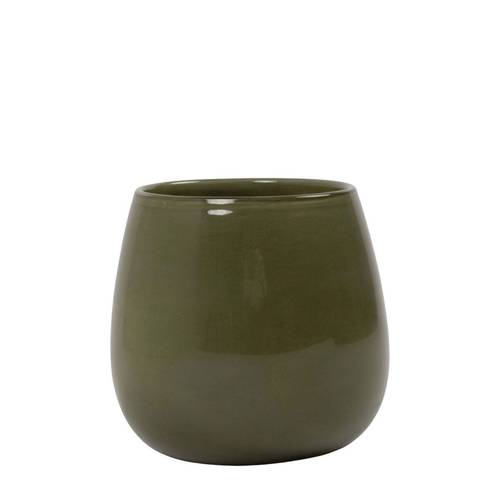 Glas Vase Saga Solid grün D18cm H17.5cm
