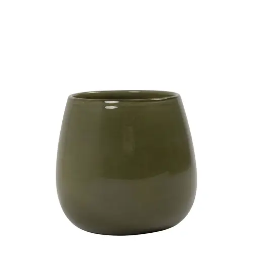 Glas Vase Saga Solid grün D18cm H17.5cm