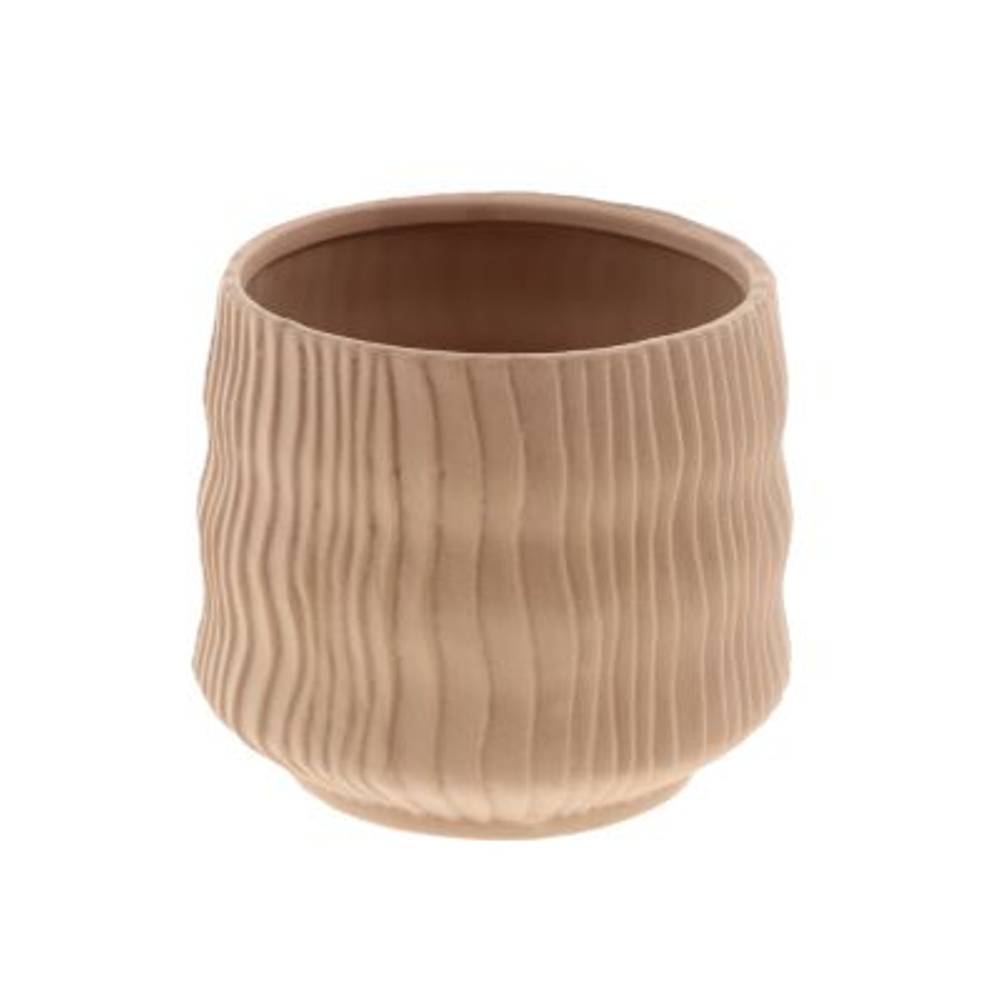 Keramik Übertopf Kari braun D21cm H18cm