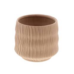 Keramik Übertopf Kari braun D21cm H18cm