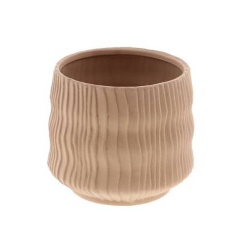 Keramik Übertopf Kari braun D21cm H18cm
