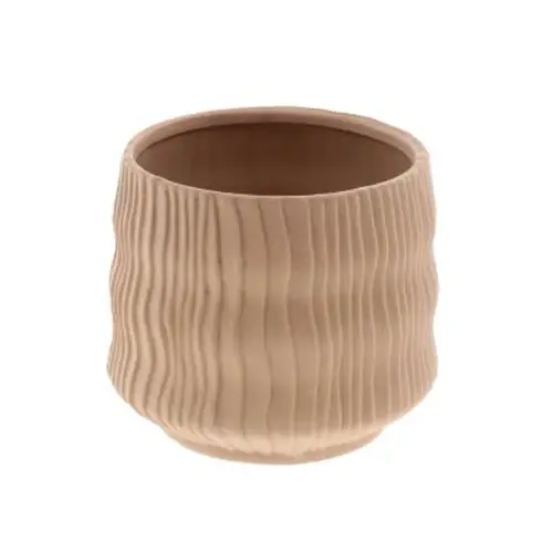 Keramik Übertopf Kari braun D21cm H18cm