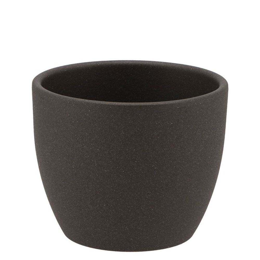 Keramik Orchidee Übertopf dunkel grau D08cm