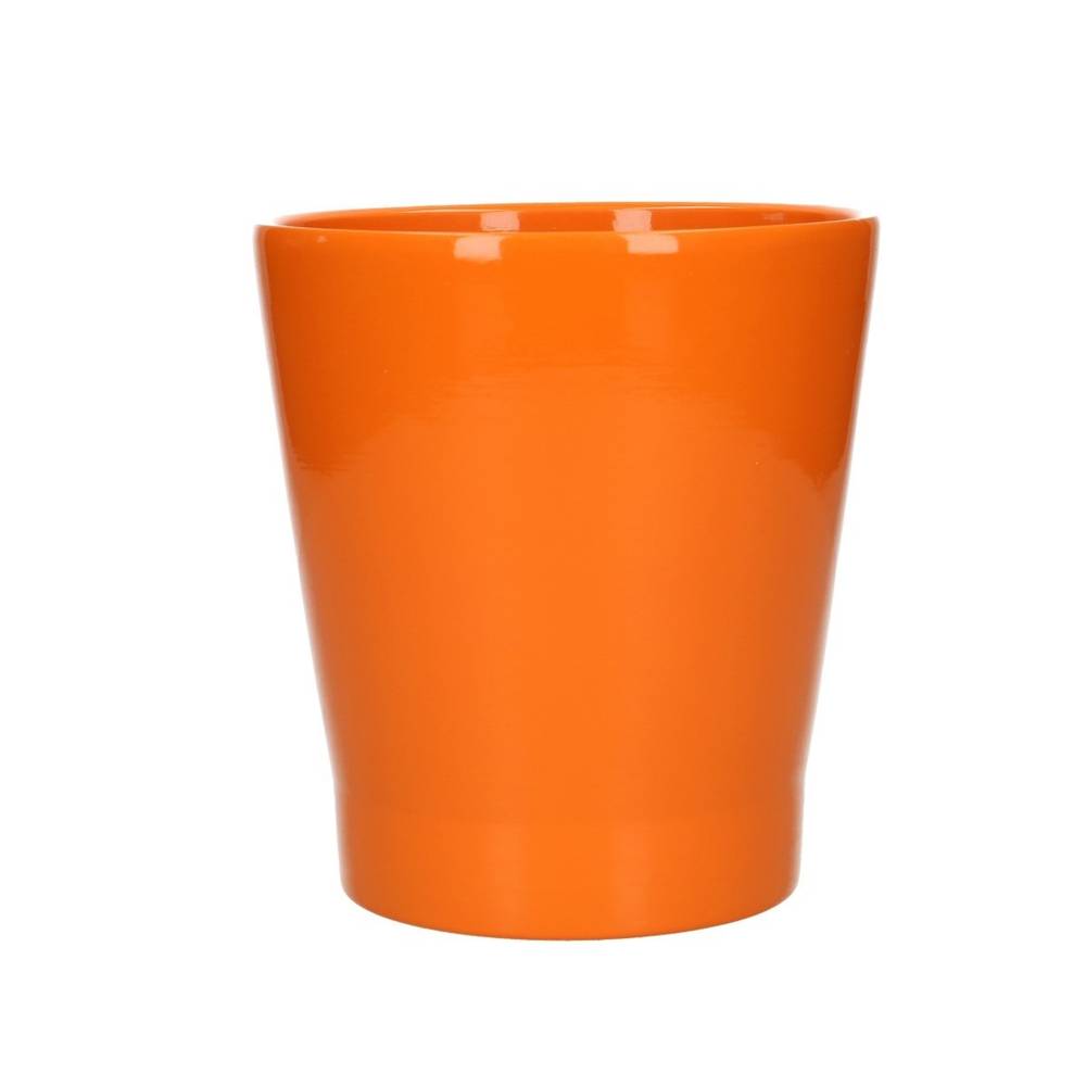 Keramik Orchidee Topf orange D13cm H14cm