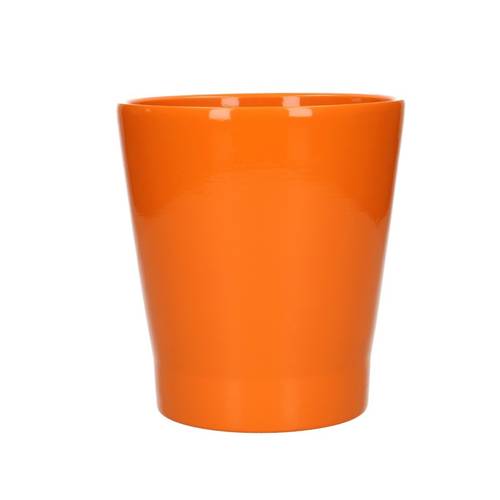 Keramik Orchidee Topf orange D13cm H14cm