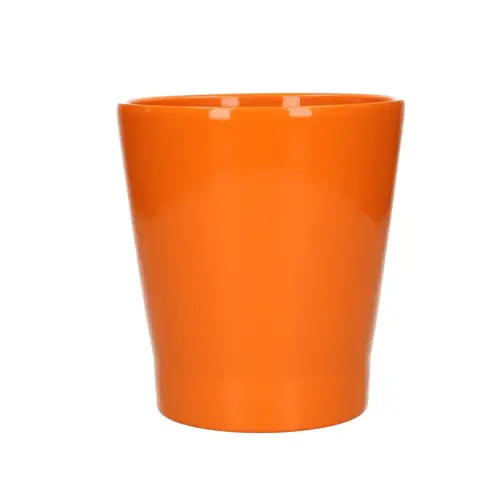 Keramik Orchidee Topf orange D13cm H14cm