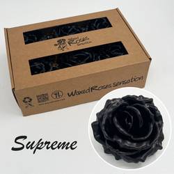 Seiden Wachs Rose Supreme schwarz