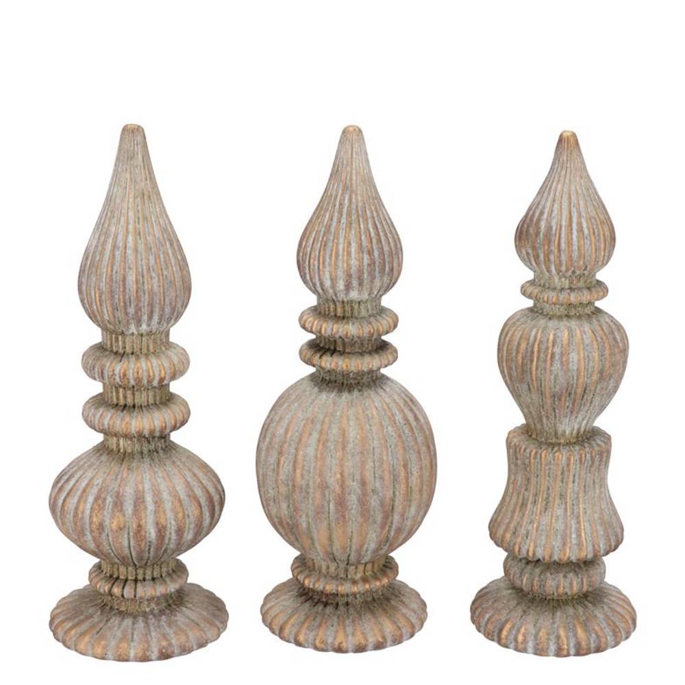 Beton Weihnachtsspitze mix gold 09x09x25cm