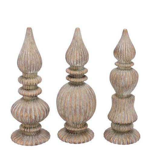 Beton Weihnachtsspitze mix gold 09x09x25cm