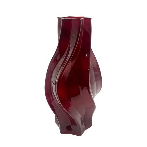 Glas Vase Liva dunkel rot D17cm H32cm