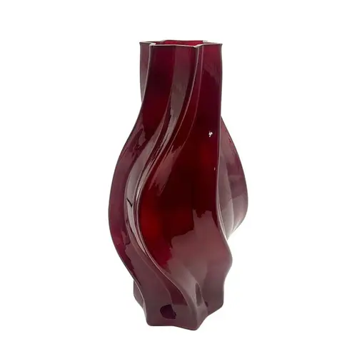 Glas Vase Liva dunkel rot D17cm H32cm