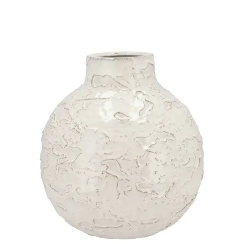 Keramik Vase Mika Nordic weiss D18cm H18cm