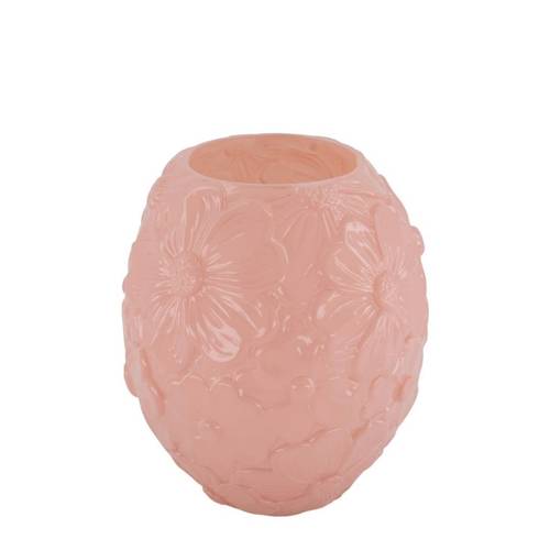 Glas Vase Flowers rosa D18cm .5cm