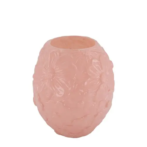 Glas Vase Flowers rosa D18cm .5cm