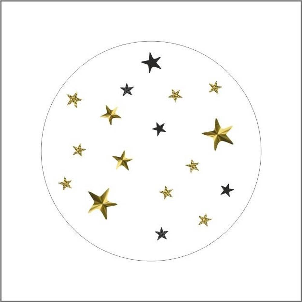 Aufkleber Stern weiss/gold D04cm x500 