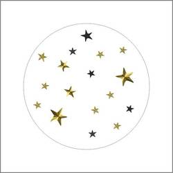 Aufkleber Stern weiss/gold D04cm x500 
