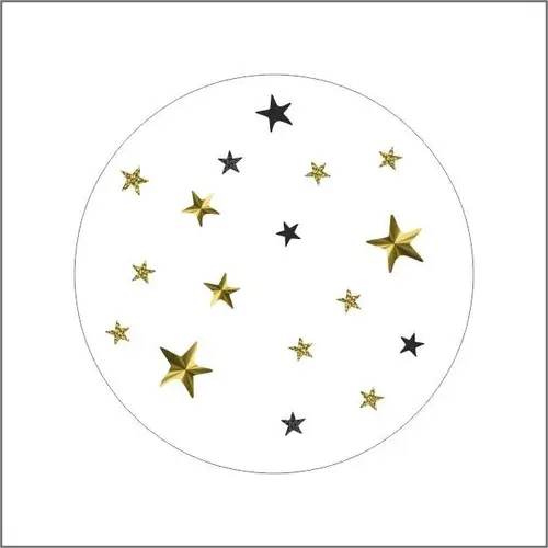 Aufkleber Stern weiss/gold D04cm x500 