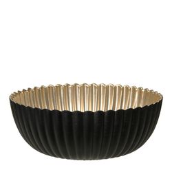 Melamine Schale ribbel schwarz gold d20 h7.5