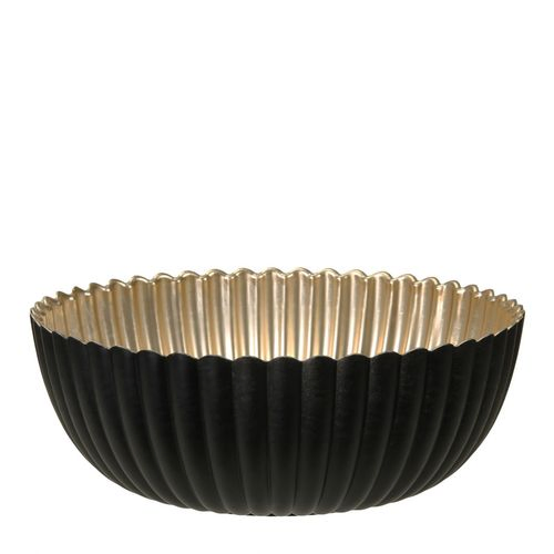 Melamine Schale ribbel schwarz gold d20 h7.5