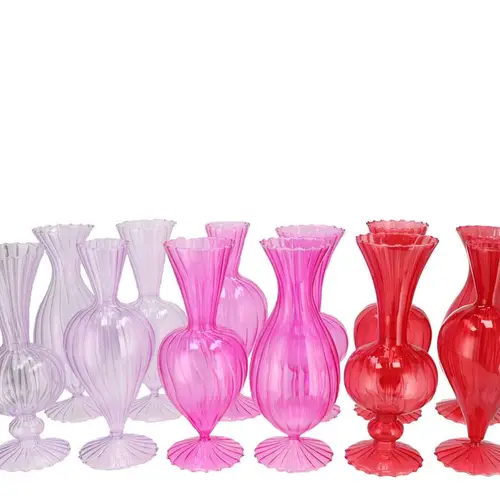 Glas Vase Sunny Dutch mix rosa 10x10x20cm