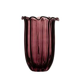 Glas Vase Lotus weinrot D16.5cm H25cm
