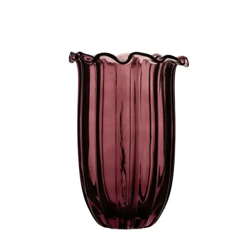 Glas Vase Lotus weinrot D16.5cm H25cm
