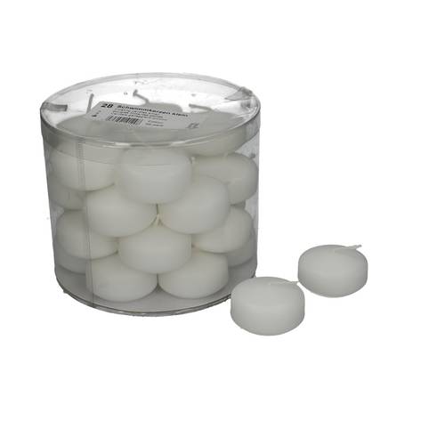 Schwimmkerze weiss D05cm H03cm