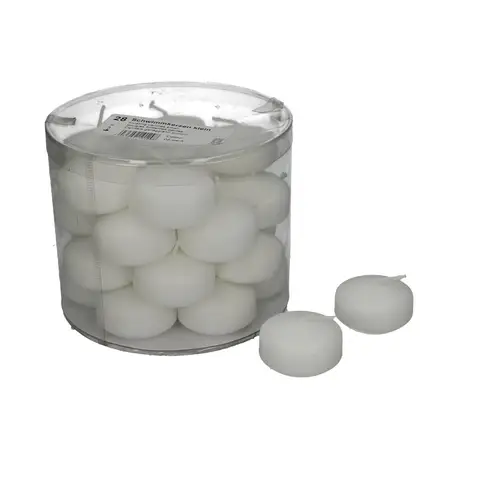 Schwimmkerze weiss D05cm H03cm