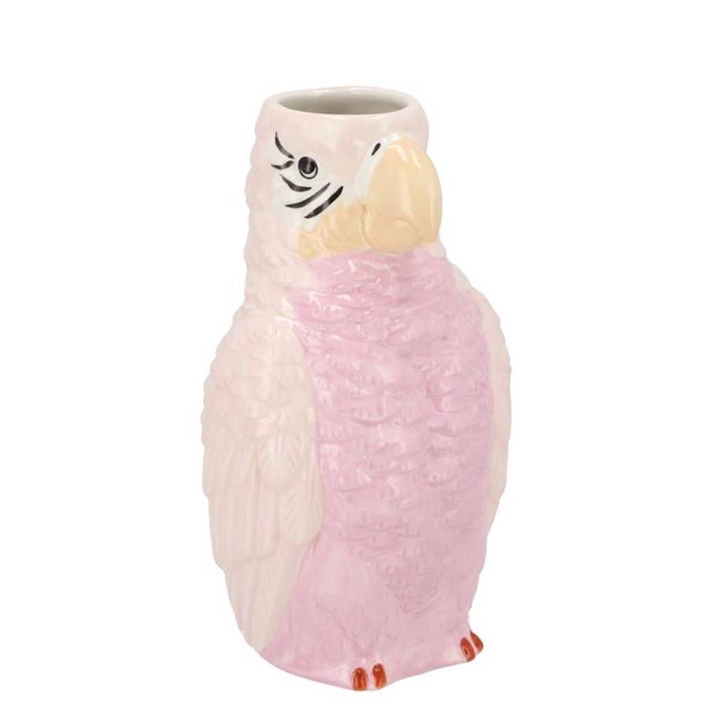 Keramik Vase Kyra Papagei rosa 13x11x23cm