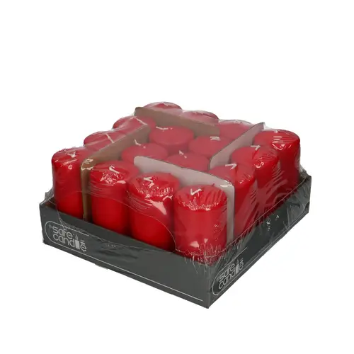 Stumpfkerze Safe rot D06cm H12cm