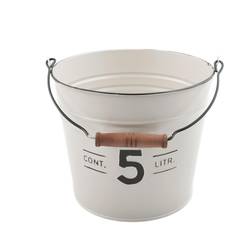 Zink Eimer +Henkel 5L weiss D21cm H18cm