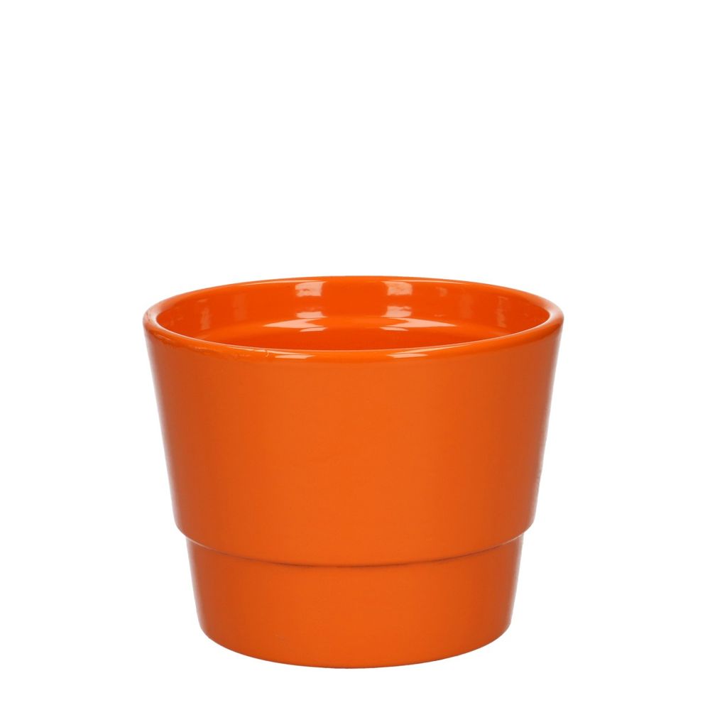 Keramik Übertopf Basic orange D12cm H09cm