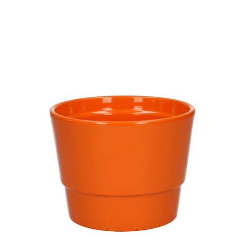 Keramik Übertopf Basic orange D12cm H09cm
