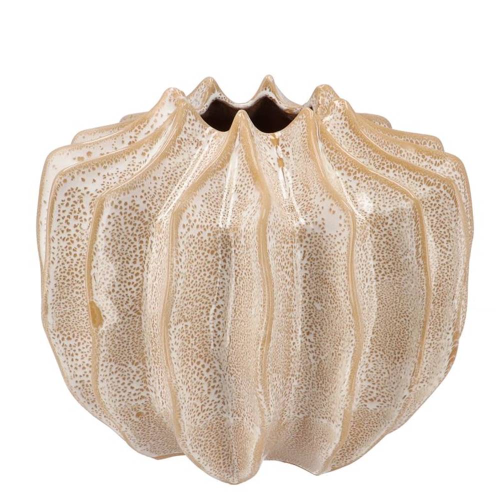 Keramik Vase Juna Structure creme 30×30×25cm