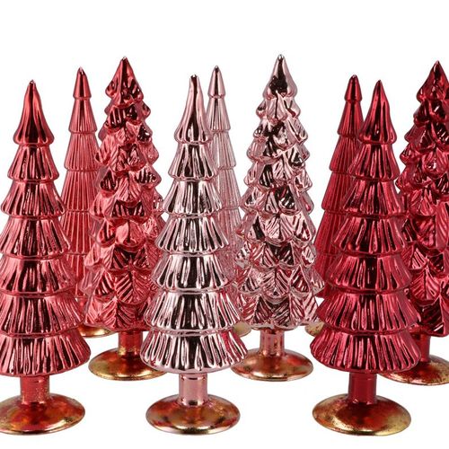 Weihnachtsbaum rot glas metallisch 9x30cm