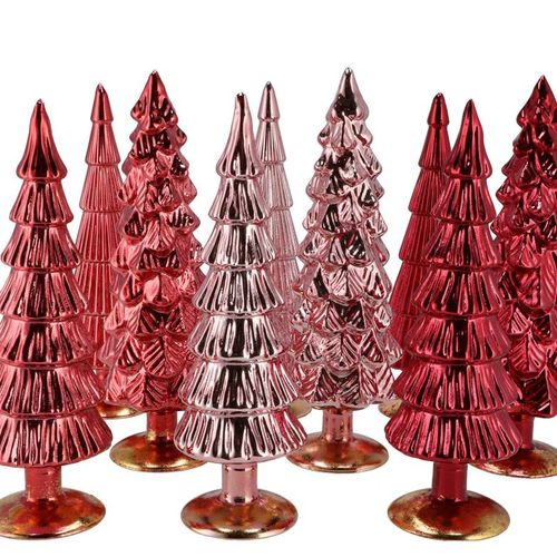 Weihnachtsbaum rot glas metallisch 9x30cm