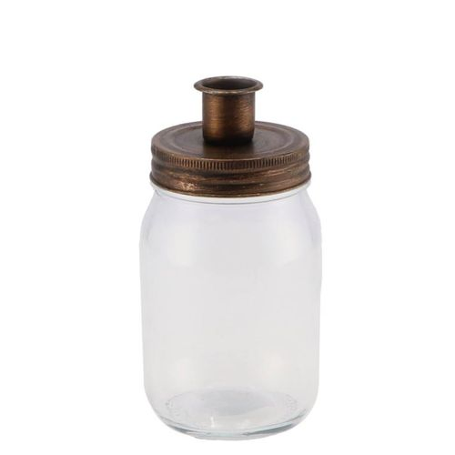 Kerzenständer auf Schraubglas gold 08x13cm